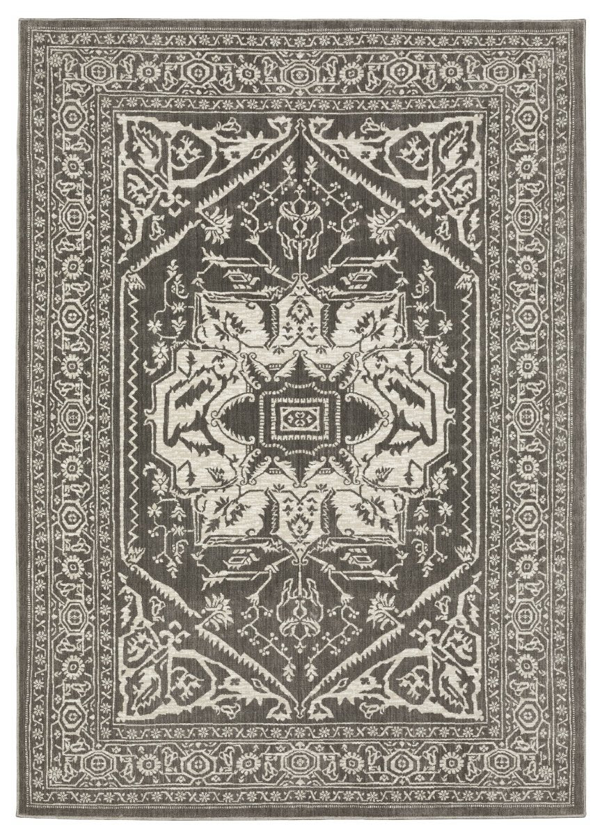 Oriental Weavers Sphinx Intrigue Int04 Grey/ Ivory Rug.