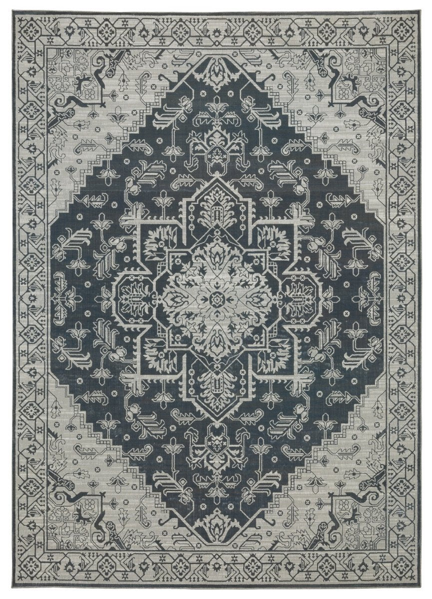 Oriental Weavers Sphinx Intrigue Int07 Blue/ Beige Rug.