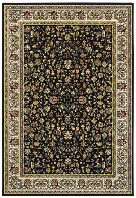 Oriental Weavers Sphinx Kashan 108B1 Black / Ivory Rugs.