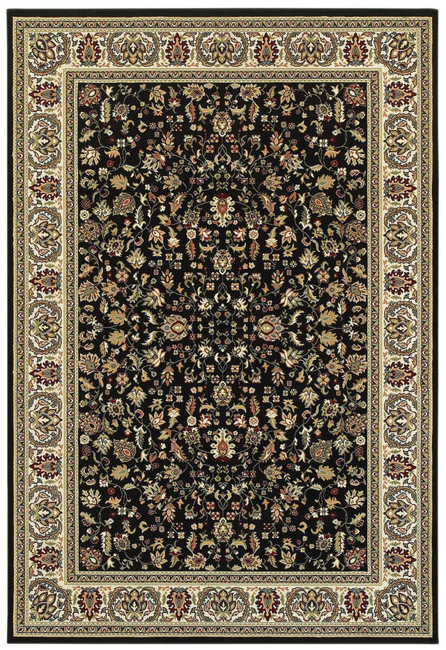 Oriental Weavers Sphinx Kashan 108B1 Black / Ivory Rugs.