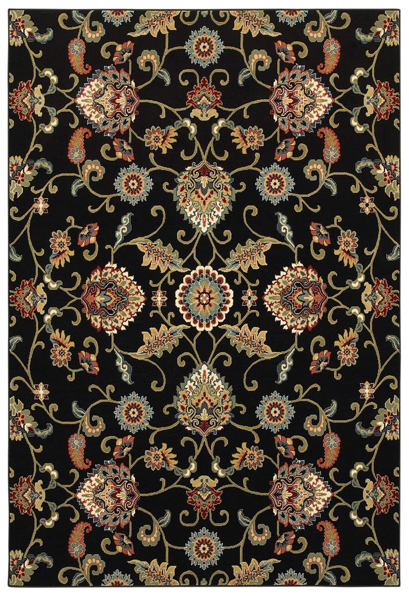 Oriental Weavers Sphinx Kashan 9946K Black / Multi Rugs.