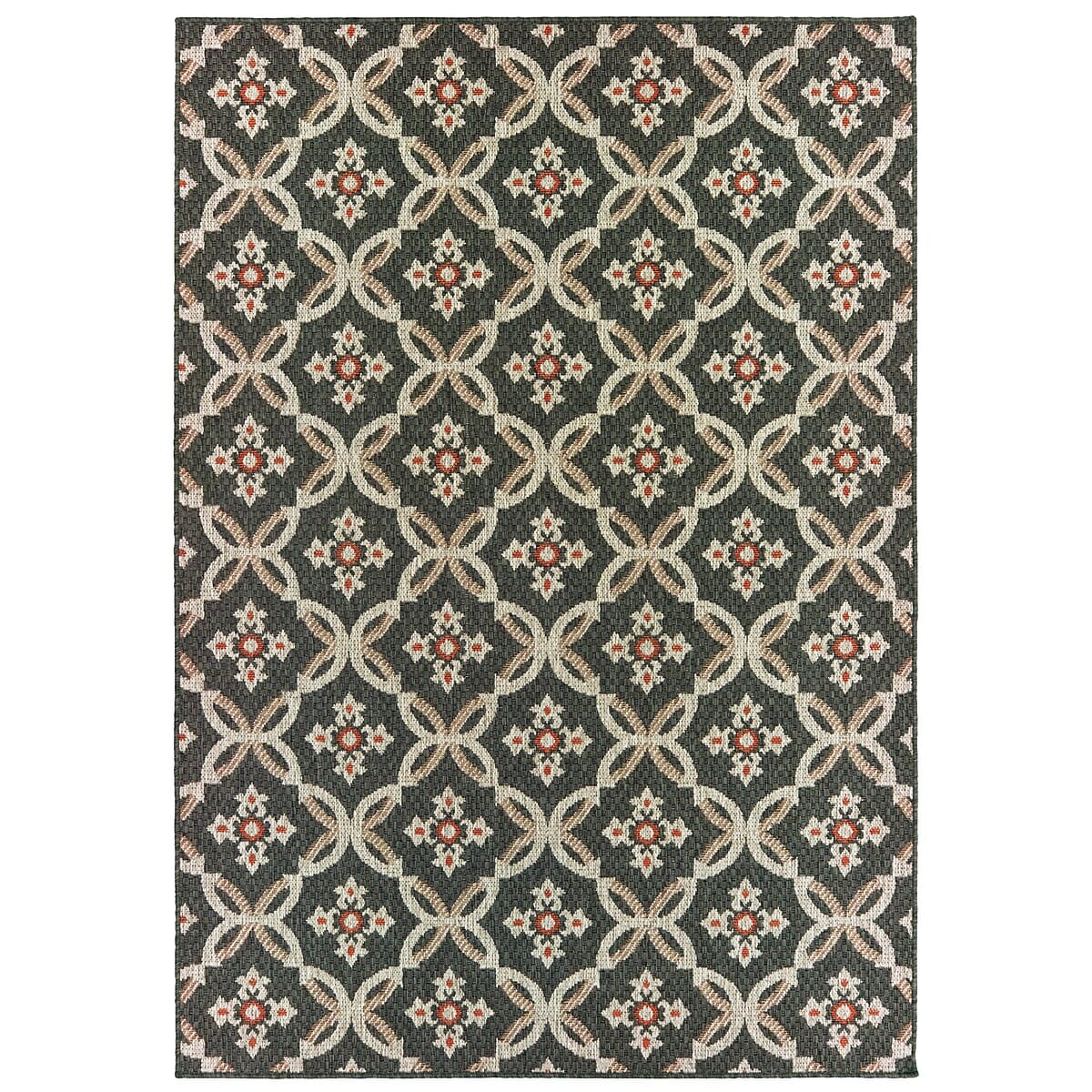 Oriental Weavers Sphinx Latitude 1904K Grey / Orange Rugs.