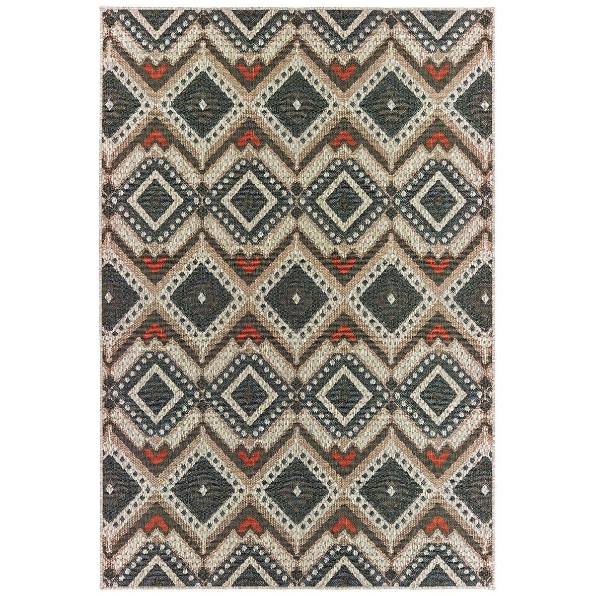 Oriental Weavers Sphinx Latitude 2X Grey / Orange Rugs.