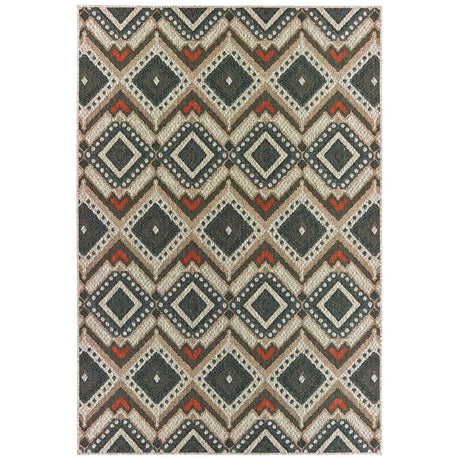Oriental Weavers Sphinx Latitude 2X Grey / Orange Rugs.