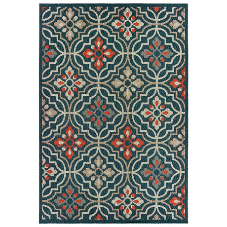 Oriental Weavers Sphinx Latitude 709B Blue / Orange Rugs - Oriental Weavers Sphinx - l709b3100152st