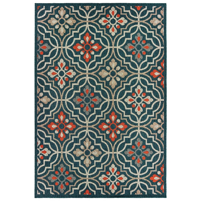Oriental Weavers Sphinx Latitude 709B Blue / Orange Rugs - Oriental Weavers Sphinx - l709b3100152st