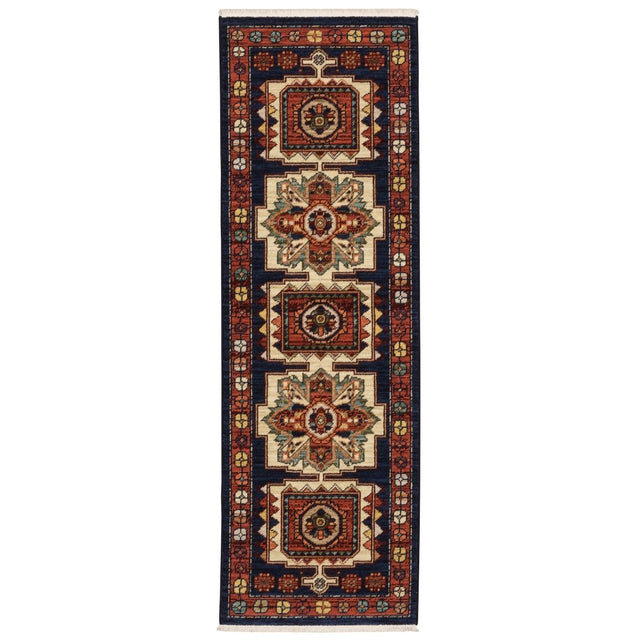 Oriental Weavers Sphinx Lilihan 090B6 Blue/ Red Rugs.