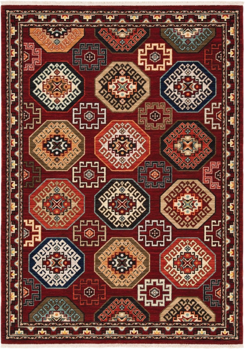 Oriental Weavers Sphinx Lilihan 091R6 Red/ Multi Rugs.