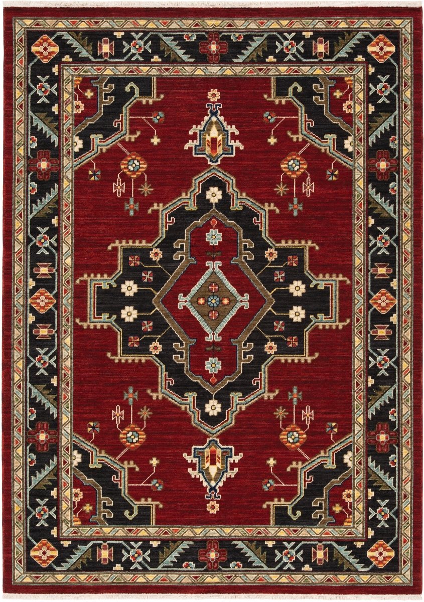 Oriental Weavers Sphinx Lilihan 092R6 Red/ Black Rugs.