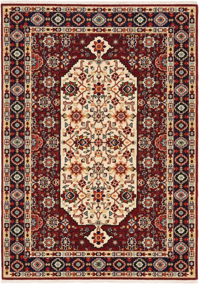 Oriental Weavers Sphinx Lilihan 1802W Red/ Ivory Rugs.