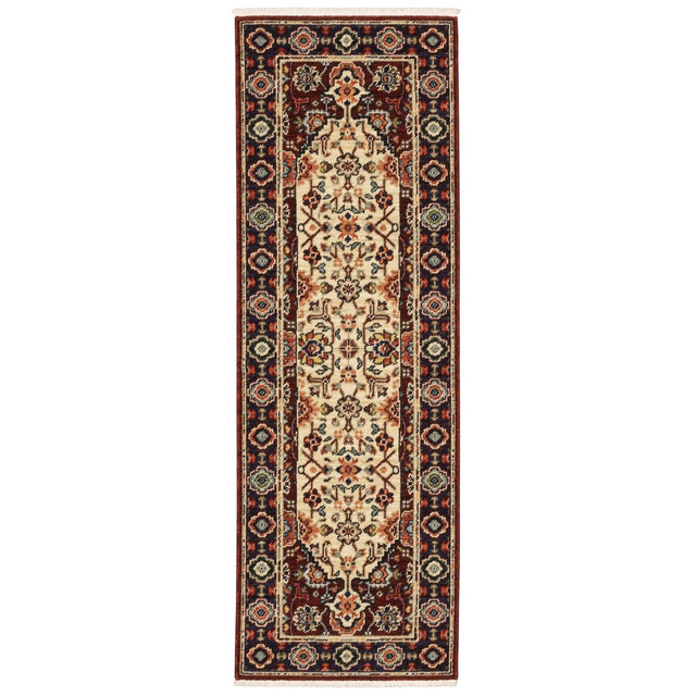Oriental Weavers Sphinx Lilihan 1802W Red/ Ivory Rugs.