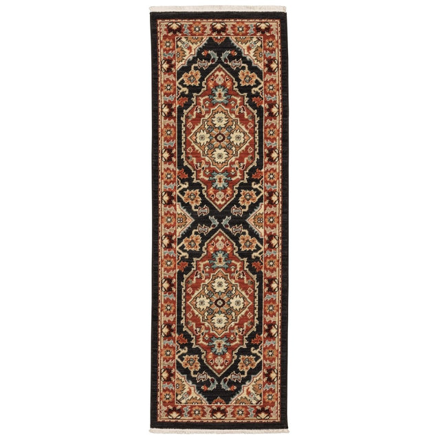 Oriental Weavers Sphinx Lilihan 4929A Black/ Red Rugs.