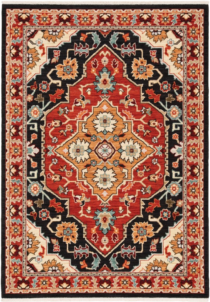 Oriental Weavers Sphinx Lilihan 4929A Black/ Red Rugs.