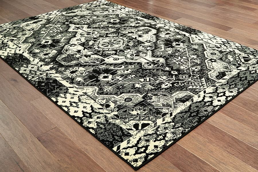 Oriental Weavers Sphinx Luna 5603K Black / Ivory Rugs.
