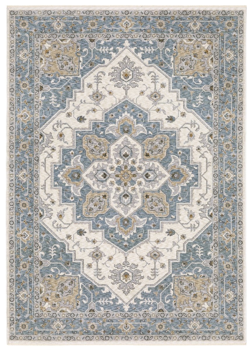 Oriental Weavers Sphinx Maharaja 051F1 Blue/ Ivory Rug.