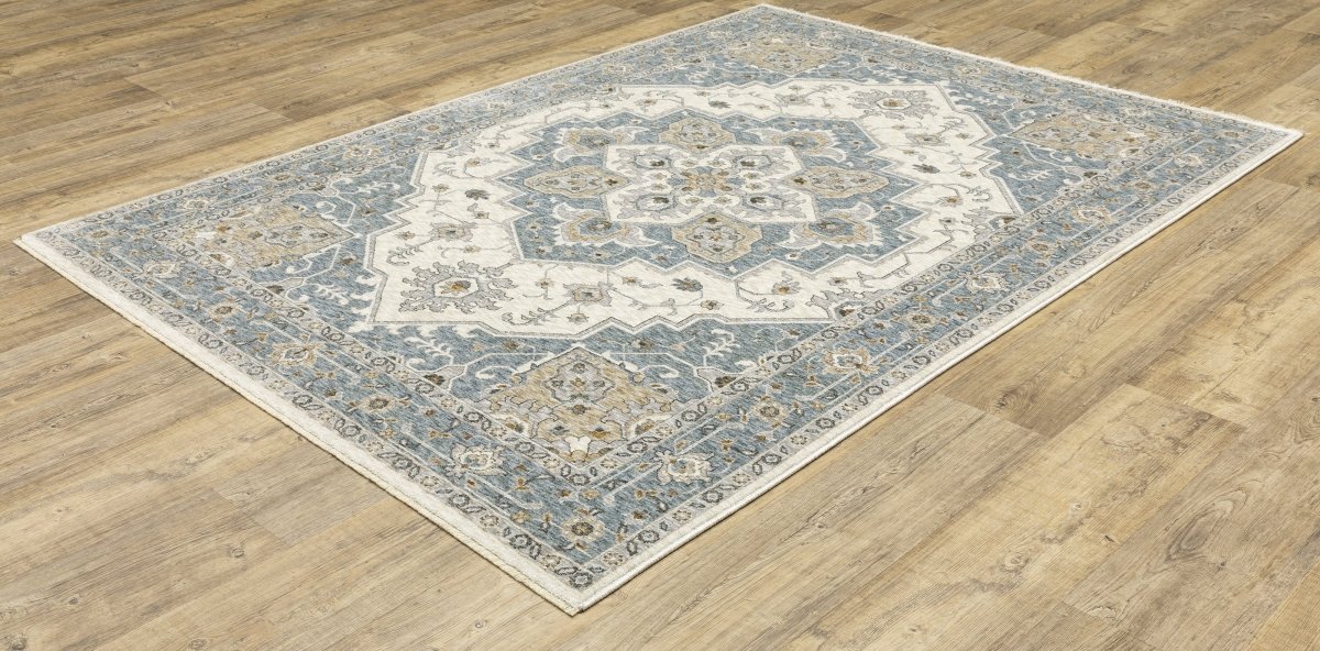 Oriental Weavers Sphinx Maharaja 051F1 Blue/ Ivory Rug.