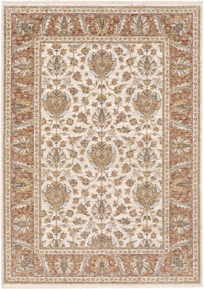 Oriental Weavers Sphinx Maharaja 5091Q Ivory/ Rust Rugs.