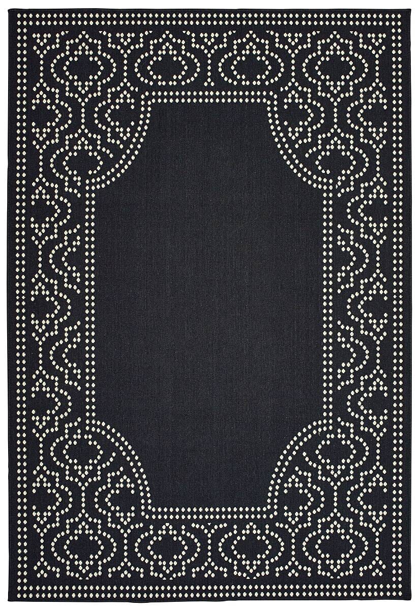 Oriental Weavers Sphinx Marina 1247K Black / Ivory Rugs.