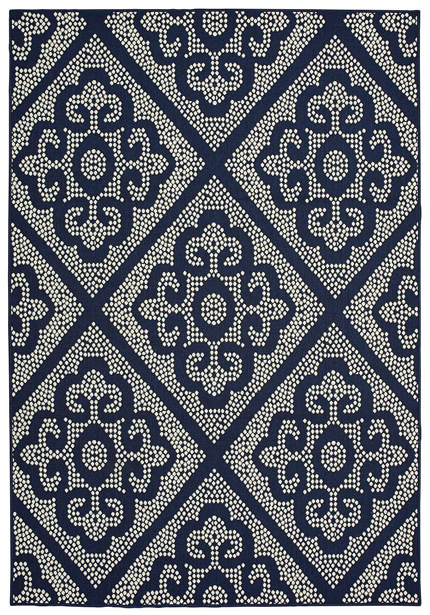 Oriental Weavers Sphinx Marina 3804B Navy / Ivory Rugs.
