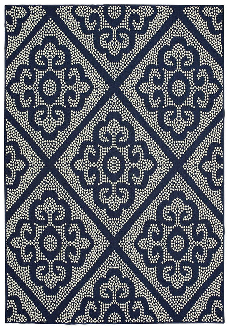 Oriental Weavers Sphinx Marina 3804B Navy / Ivory Rugs.