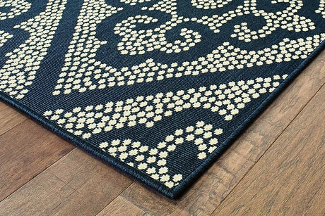 Oriental Weavers Sphinx Marina 3804B Navy / Ivory Rugs.