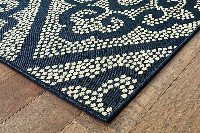 Oriental Weavers Sphinx Marina 3804B Navy / Ivory Rugs.