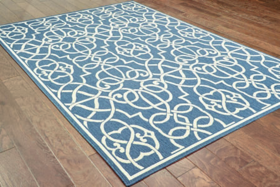 Oriental Weavers Sphinx Meridian 2205B Navy / Ivory Rugs.