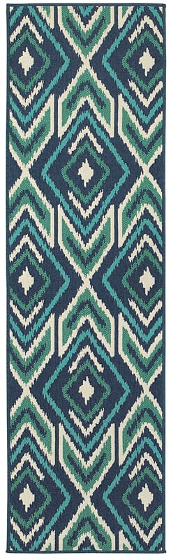 Oriental Weavers Sphinx Meridian 2209B Navy / Green Rugs.