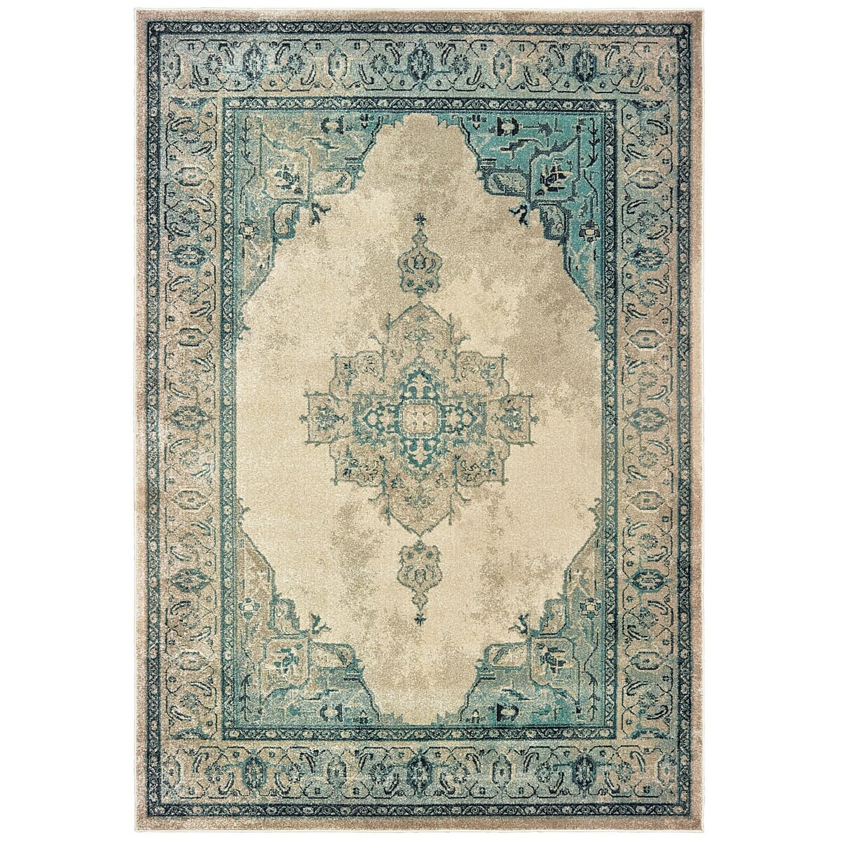Oriental Weavers Sphinx Raleigh 2337W Ivory / Blue Rugs.