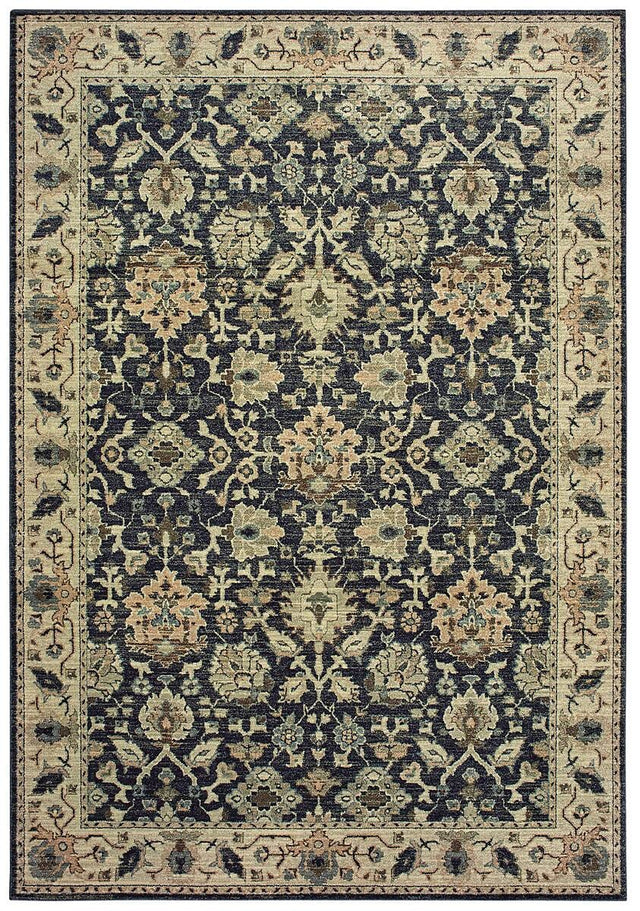 Oriental Weavers Sphinx Raleigh 8026P Navy / Ivory Rugs.