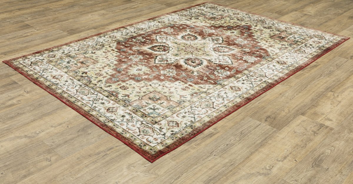 Oriental Weavers Sphinx Sumter Sum01 Red/ Ivory Rug.