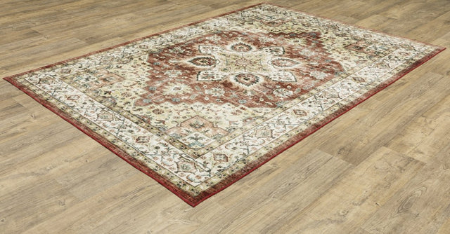 Oriental Weavers Sphinx Sumter Sum01 Red/ Ivory Rug.