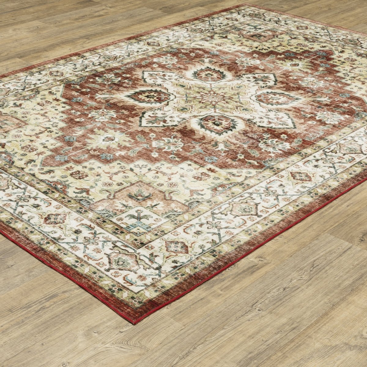 Oriental Weavers Sphinx Sumter Sum01 Red/ Ivory Rug.