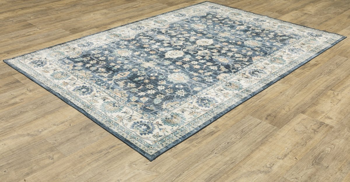 Oriental Weavers Sphinx Sumter Sum02 Blue/ Ivory Rug.
