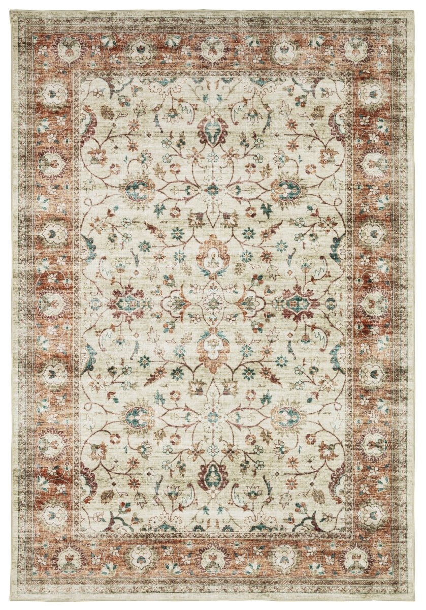 Oriental Weavers Sphinx Sumter Sum03 Ivory/ Rust Rug.