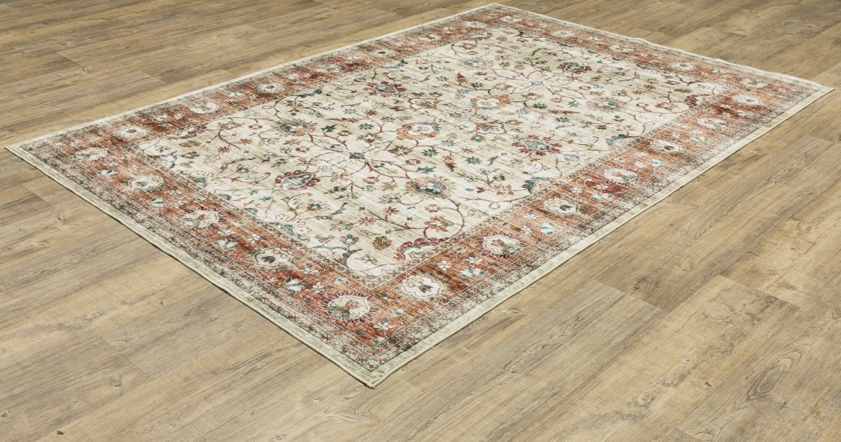 Oriental Weavers Sphinx Sumter Sum03 Ivory/ Rust Rug.