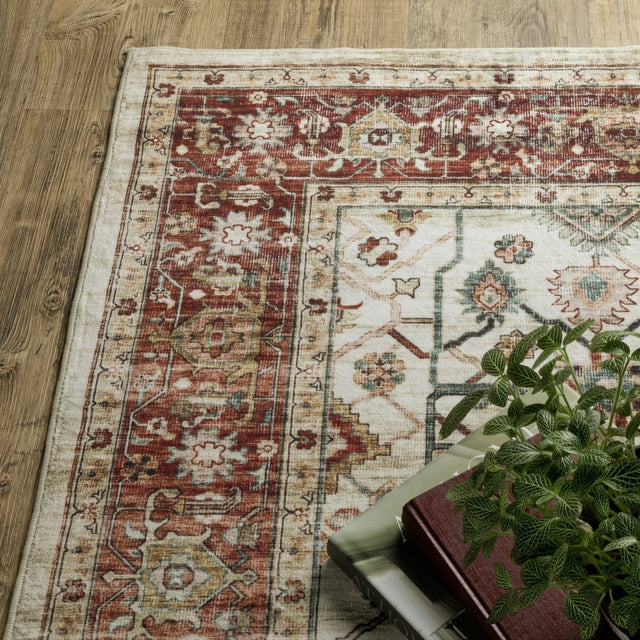 Oriental Weavers Sphinx Sumter Sum05 Ivory/ Red Rug.