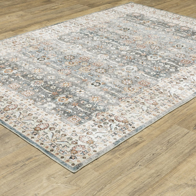 Oriental Weavers Sphinx Sumter Sum07 Grey/ Ivory Rug.