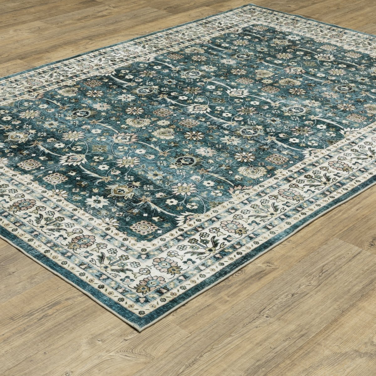 Oriental Weavers Sphinx Sumter Sum08 Teal/ Ivory Rug.