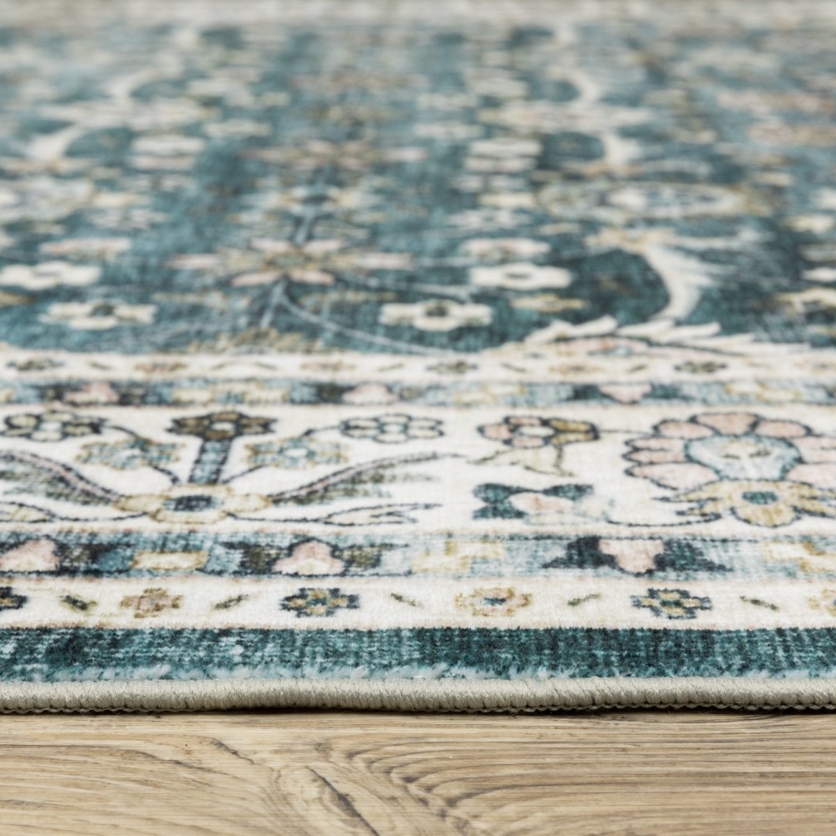 Oriental Weavers Sphinx Sumter Sum08 Teal/ Ivory Rug.