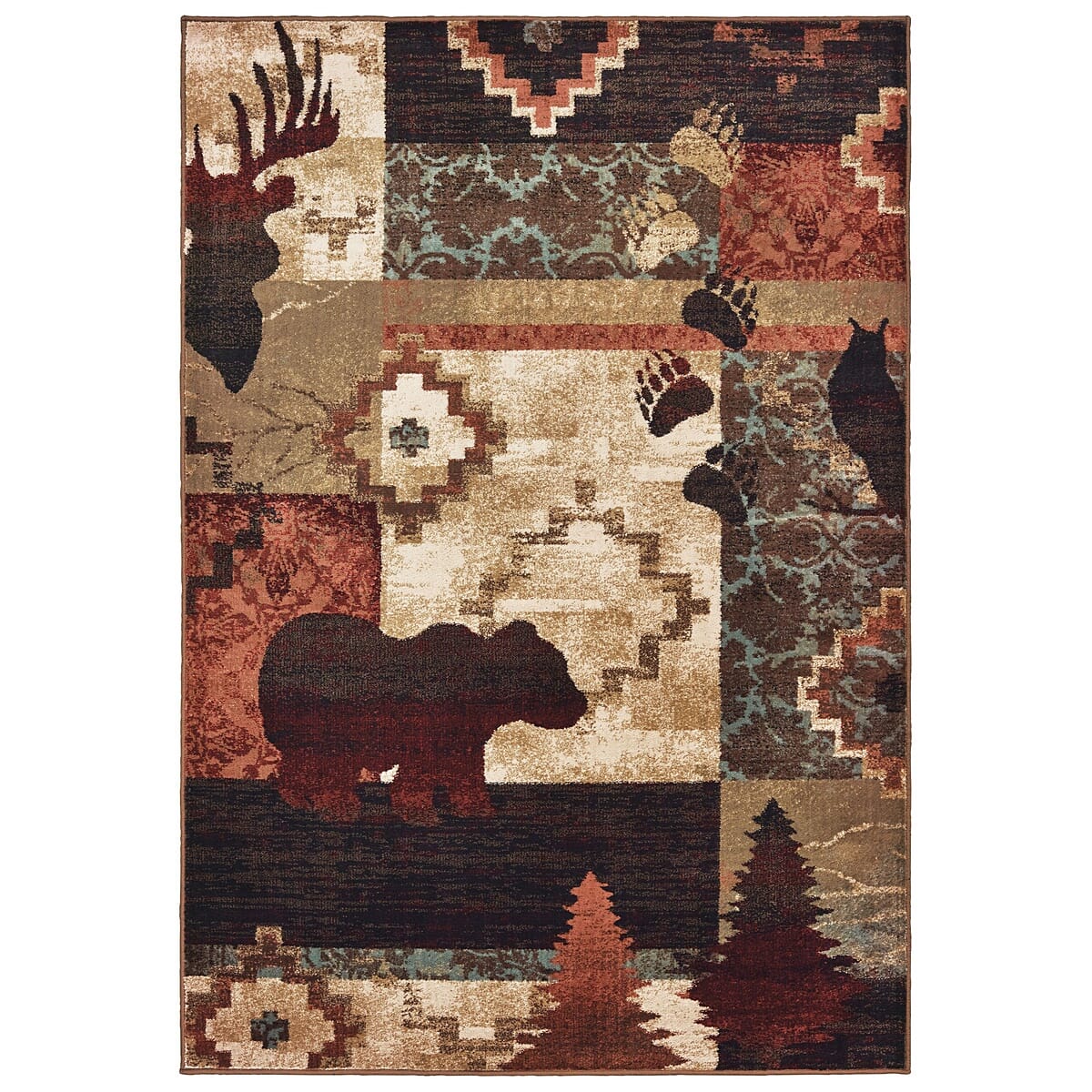 Oriental Weavers Sphinx Woodlands 9649A Brown / Rust Rugs.