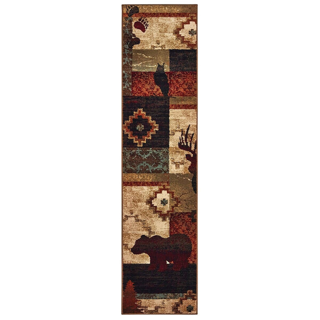 Oriental Weavers Sphinx Woodlands 9649A Brown / Rust Rugs.
