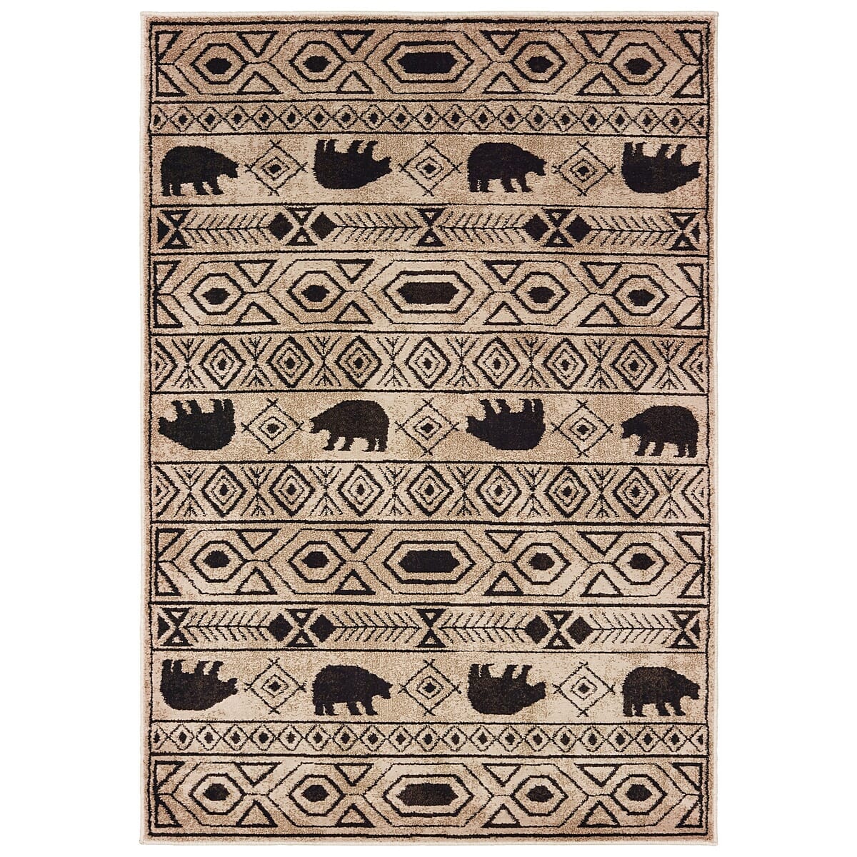 Oriental Weavers Sphinx Woodlands 9651A Ivory / Black Rugs.