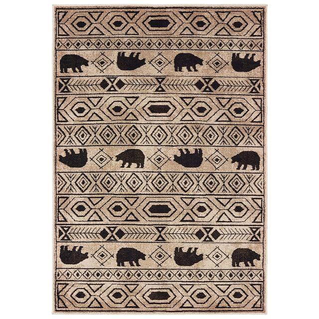 Oriental Weavers Sphinx Woodlands 9651A Ivory / Black Rugs.