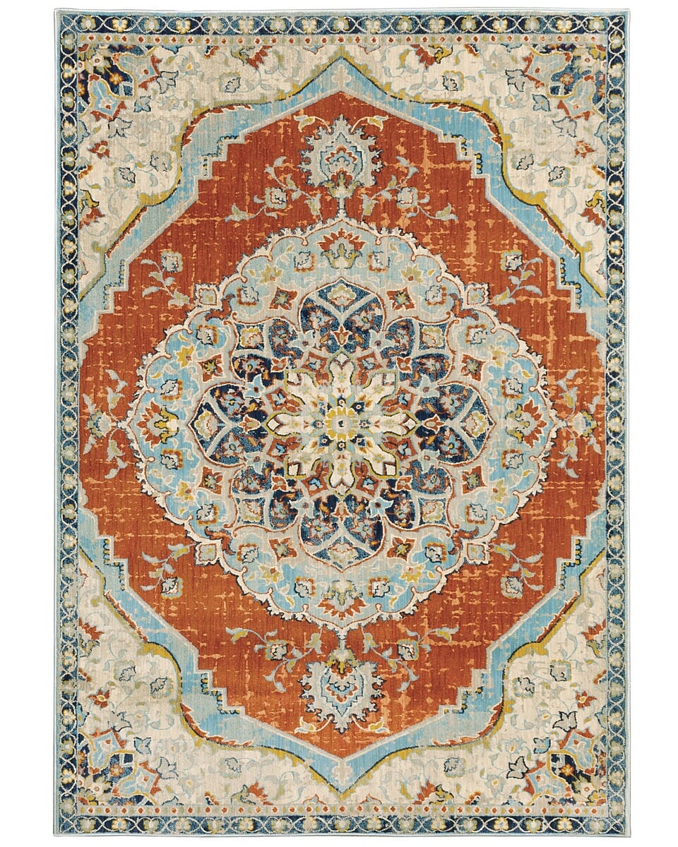Oriental Weavers Sphinx Xanadu 1332Q Orange / Blue Rugs.
