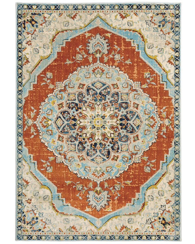 Oriental Weavers Sphinx Xanadu 1332Q Orange / Blue Rugs.