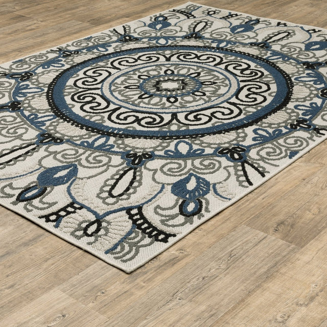 Oriental Weavers Torrey 072J1 Beige/ Blue Rug.