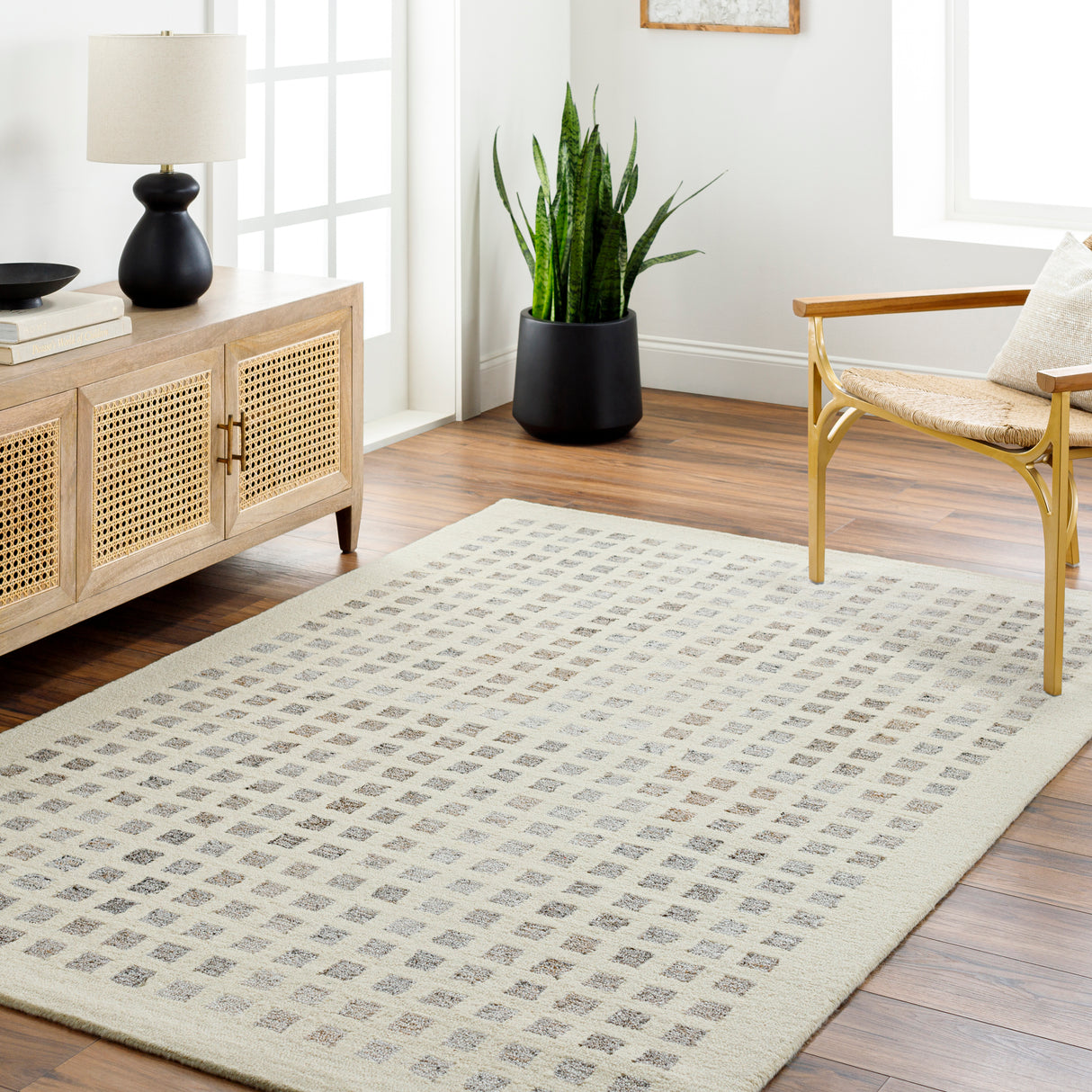 Surya Ottawa Otw-2300 Beige, Gray, Brown, Light Gray Rug.