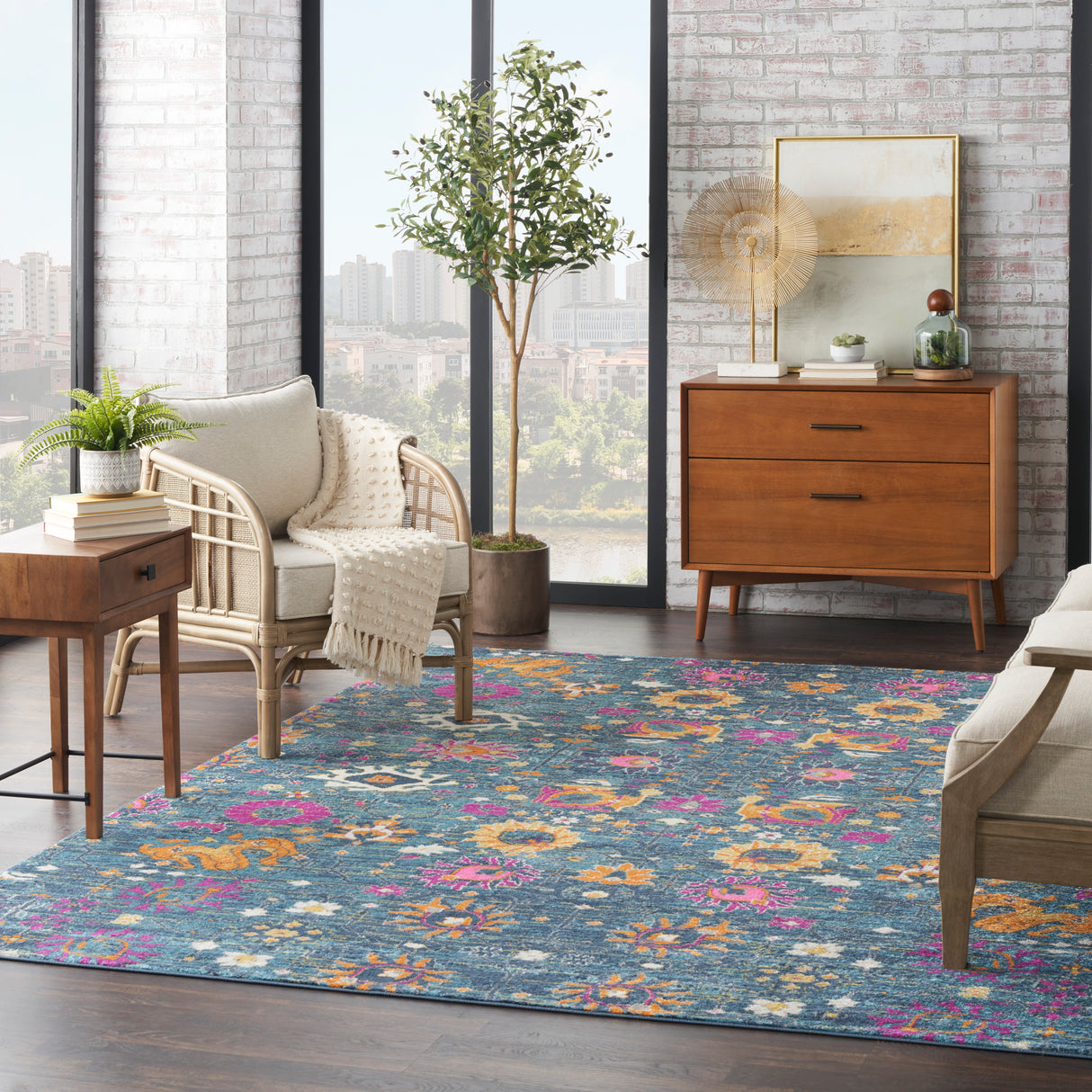 Nourison Passion PSN01 Machine Made Denim Rug