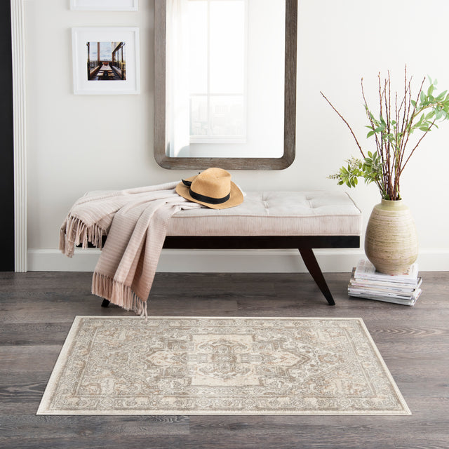 Nourison Quarry QUA18 Machine Made Beige Rug